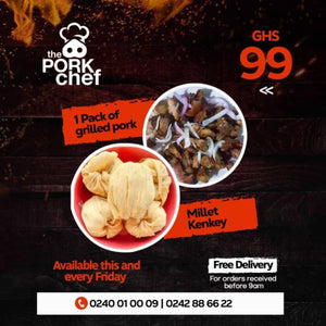 grilled pork & millet kenkey