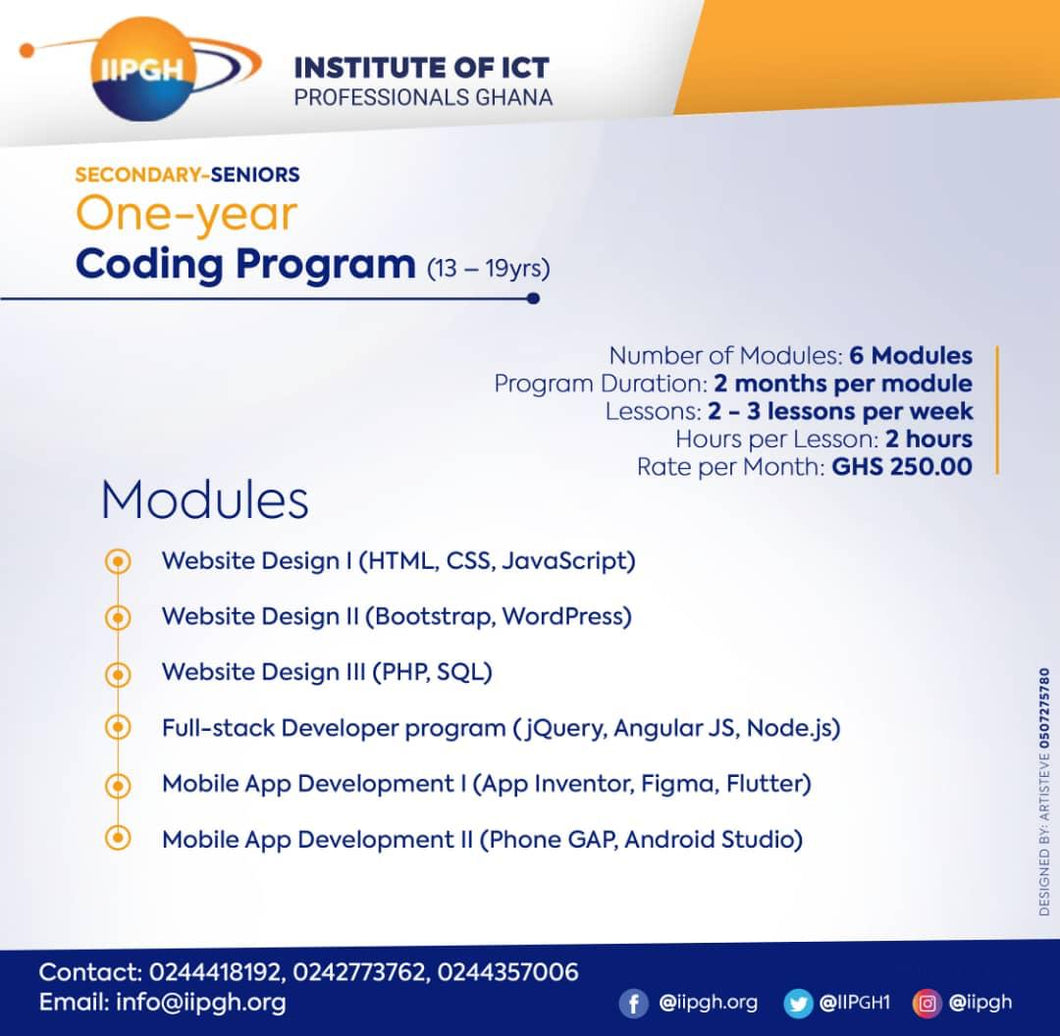 Coding Program (Secondary/Seniors 13 - 19yrs) - Half Yearly Package